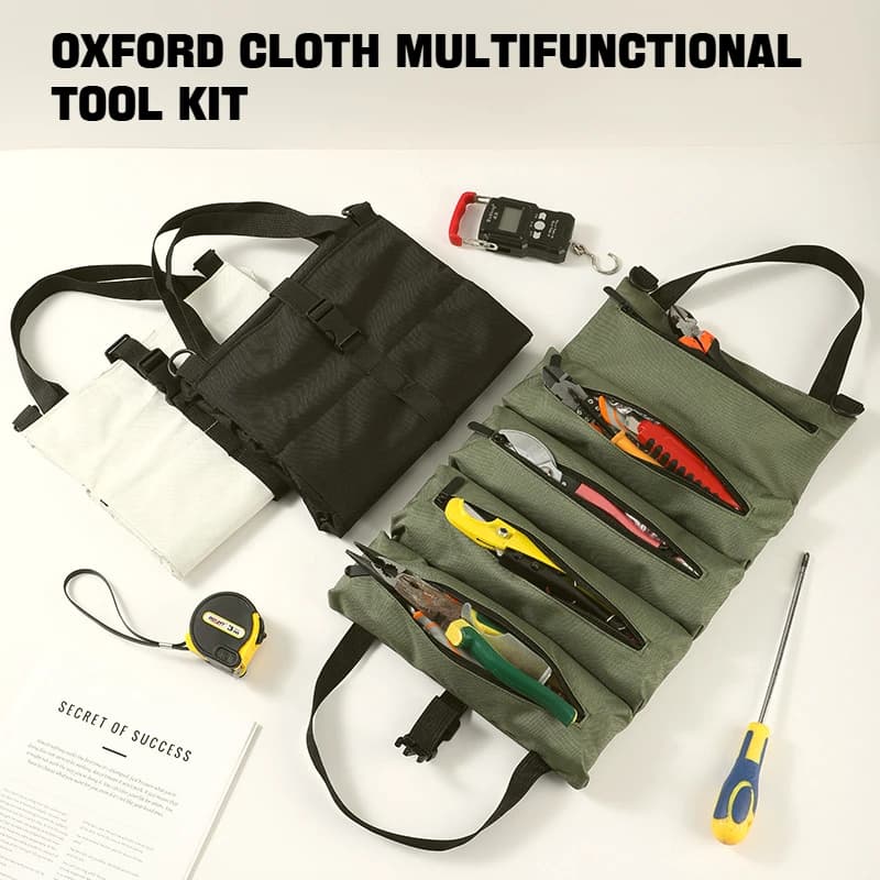 Water-Resistant Tool Bucket Bag with Handles, Foldable Multi-Pocket Storage for Car Repair/Camping/Hardware Tools Organization