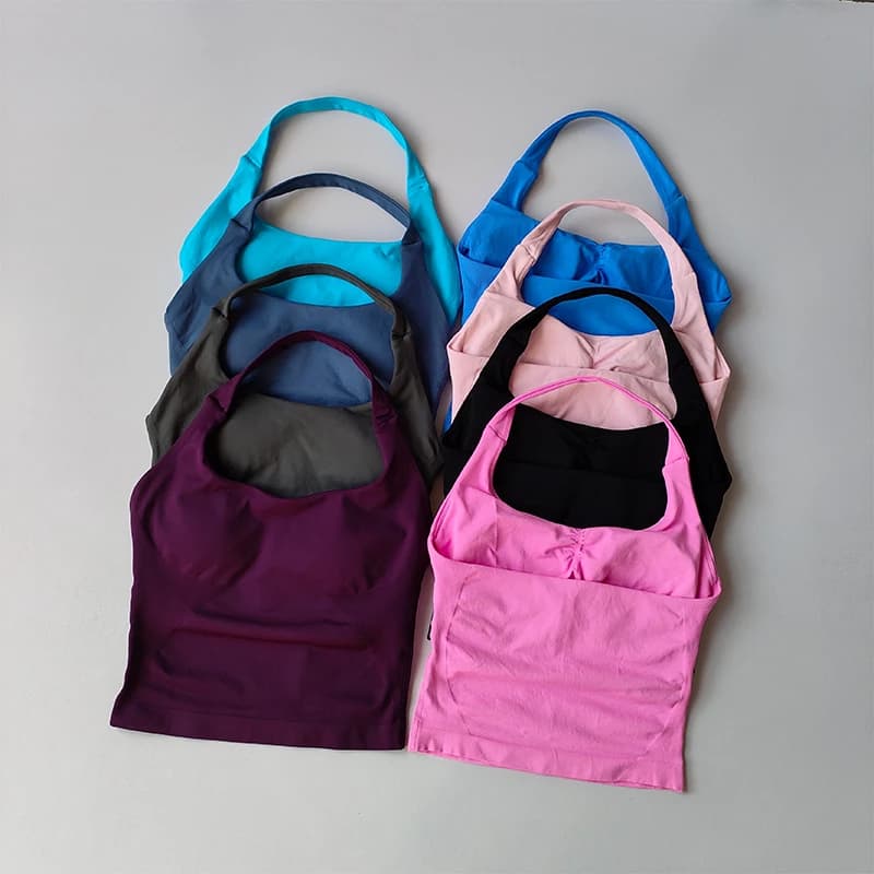 Neck Halter Yoga Vest Shockproof Running Sports High-strength Sports Underwear Fitness Pilates Suspender Beautiful Back Summer
