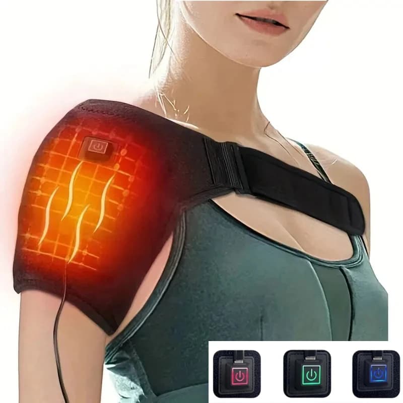 USB Electric Shoulder Brace Arm Pad 3 Gear Heated Massage Shoulder Support Massage Belt Gifts Health Care Keep Warm