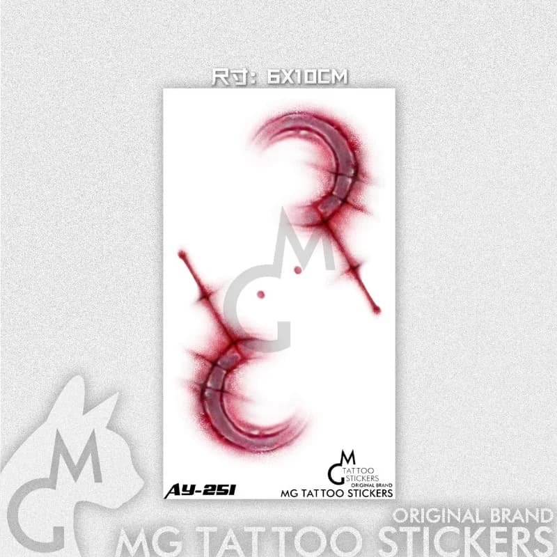 Halloween Cosplay Tattoos Sticker for Woman Man Red Wound Temporary Tattoo Waterproof Punk Art Fake Tattoo Lasting Stickers