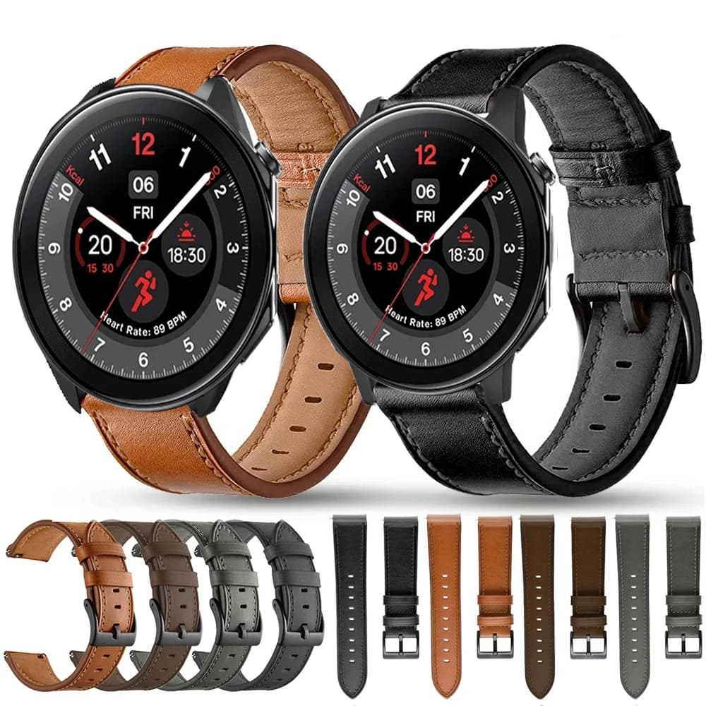 22mm Leather Strap Watchband for OnePlus Watch 2 Smart Wriststrap Quick Releas Bracelet for OPPO Watch X Watch Accessories