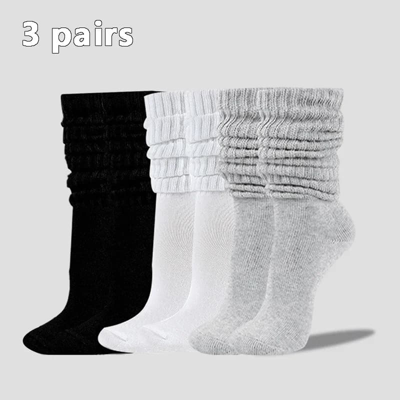 3 Pairs Pleated Mid Length Socks Women's Fashion Lolita Bubble Socks Comfort Non Pilling Autumn Versatile Girl Elephant Socks