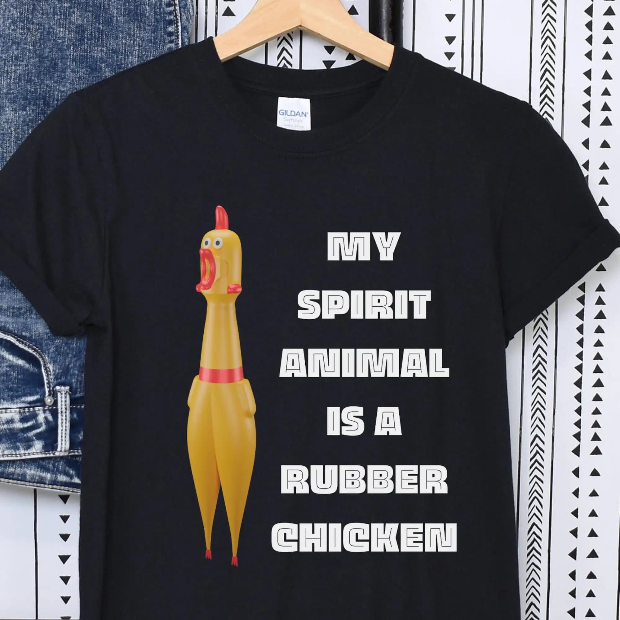 Funny Rubber Chicken Shirt T Hilarious Themed Lover Humor Gift For Friend Comedy Filled