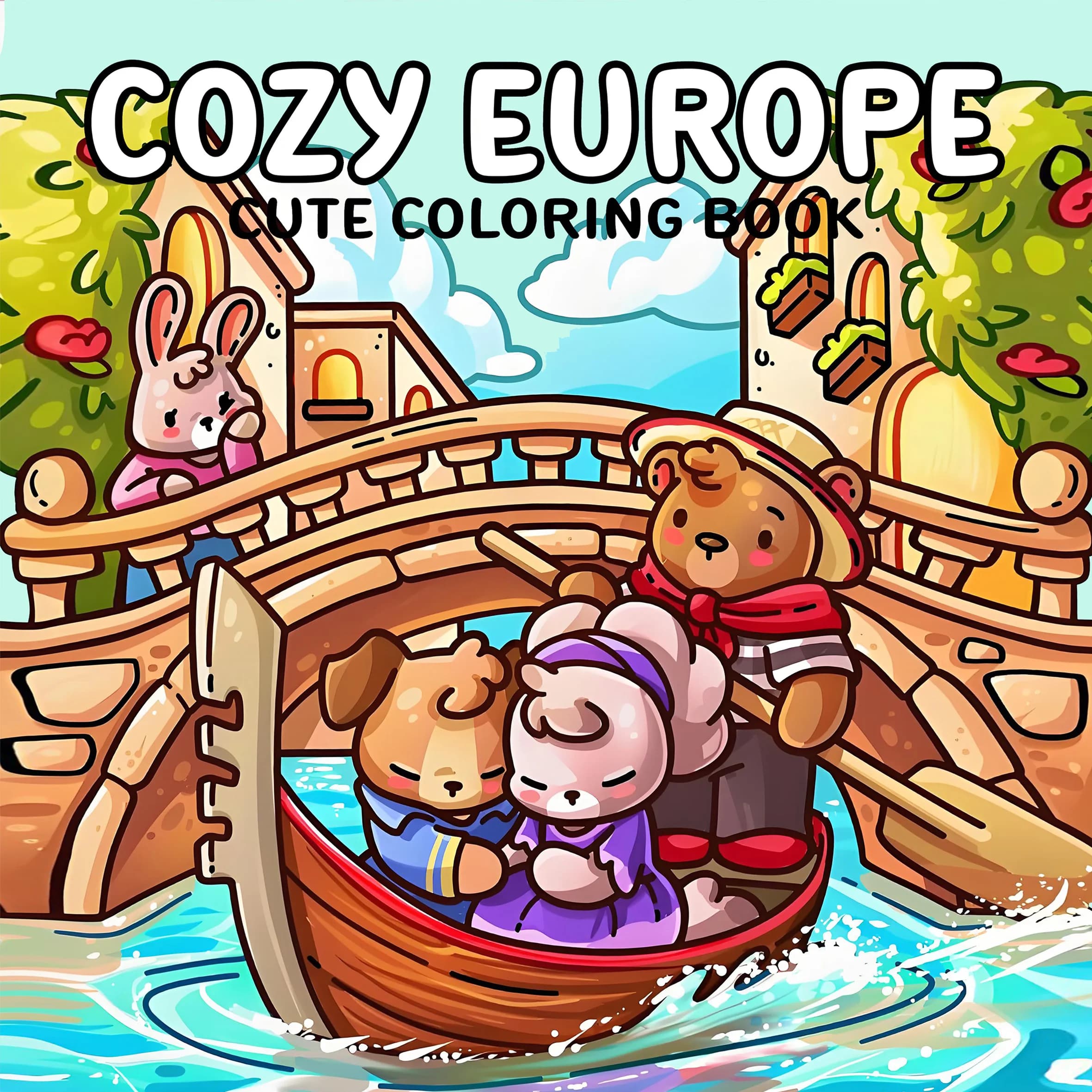 COZY EUROPE: Coloring Book for Adults Featuring Cute Cozy Daily Activities for Relaxation (Cozy Spaces Coloring)
