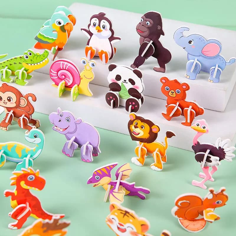 30Pcs Mini Animal DIY Jigsaw Puzzles Toys for Kids Birthday Party Favors Classroom Rewards Baby Shower Gifts Pinata Filler