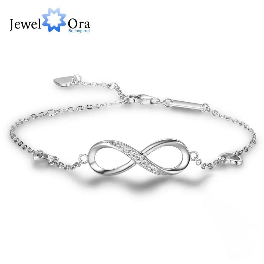 925 Sterling Silver Infinity Bracelets for Women Adjustable Friendship Bracelets & Bangles Wedding Gift Ideas