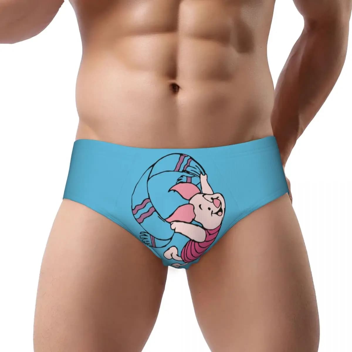 Custom Men's Happy Piglets Big Movie Panties Underwear Male Comfort Briefs Underpants