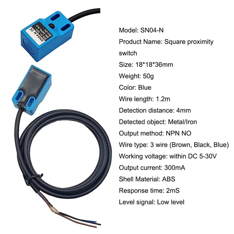 Inductive Proximity Sensor SN04-N Normally Open Detection Approach Switch NPN NO With TL PL SN Bracket Durable (4 Pack)