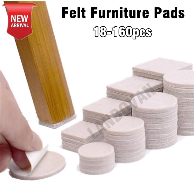 18-160 pcs felt chair leg pads 5mm Thick Floor Scratch Protector Mat Mute Non-slip DIY Furniture Felt Pads for Hardwoods Floors