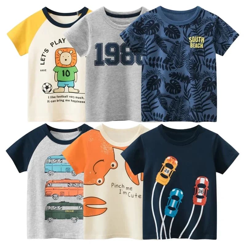 2025 Summer New Children's Clothing Leaf Letter Print Kids Clothes Boys Short Sleeve T-shirt Cotton Tops Tee Shirts Dropshipping