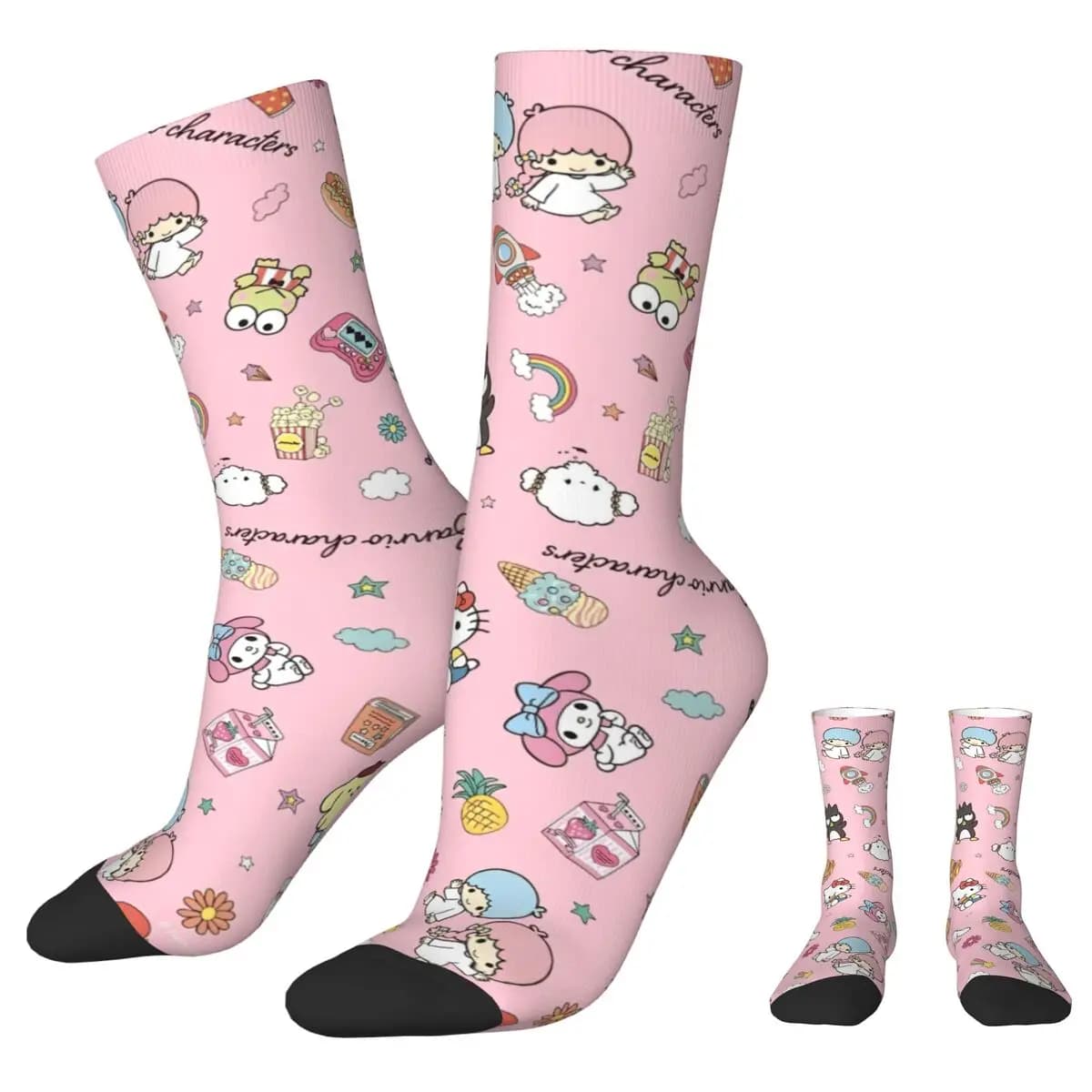 Sanrio Kuromi Melody Hello Kitty Winter Warm Funny Women MenSocks Cartoon Breathable Sports Socks