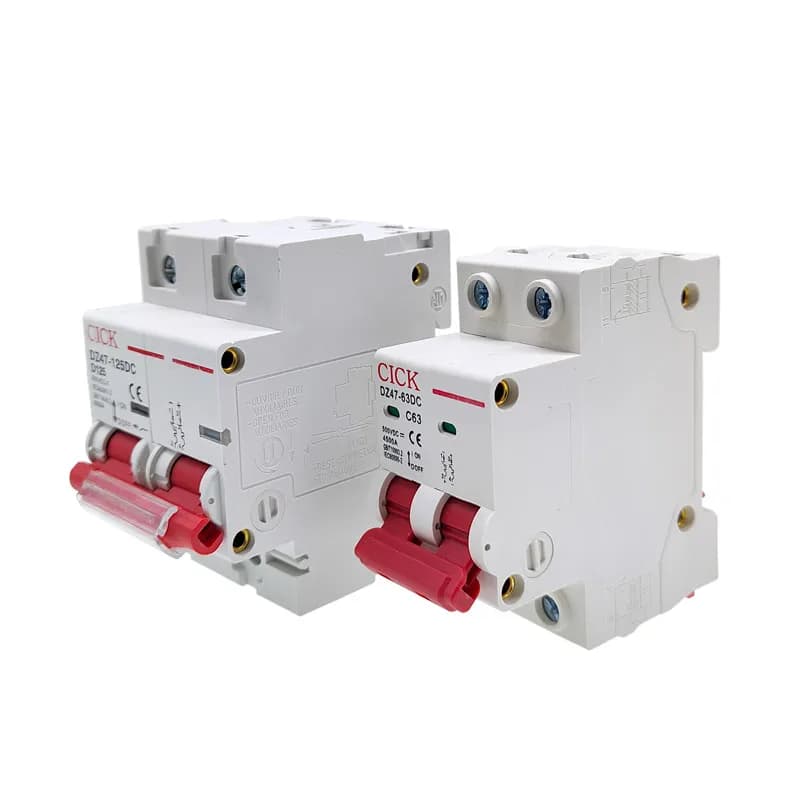 DZ47 DC 500V-1000V 2P MCB Solar Mini Circuit Breaker Overload Photovoltaic Circuit Switch 10A 25A 63A 100A 125A For PV System