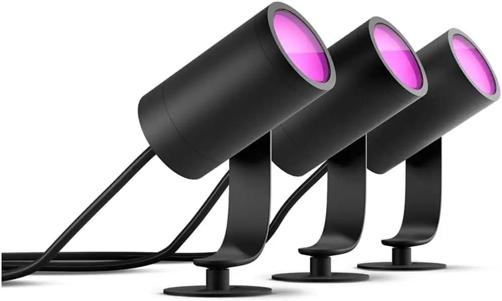 Outdoor Smart Spot Light Base Kit - White and Color Ambiance LED Walkway Lights - Low Voltage Landscape Lighting - Requires