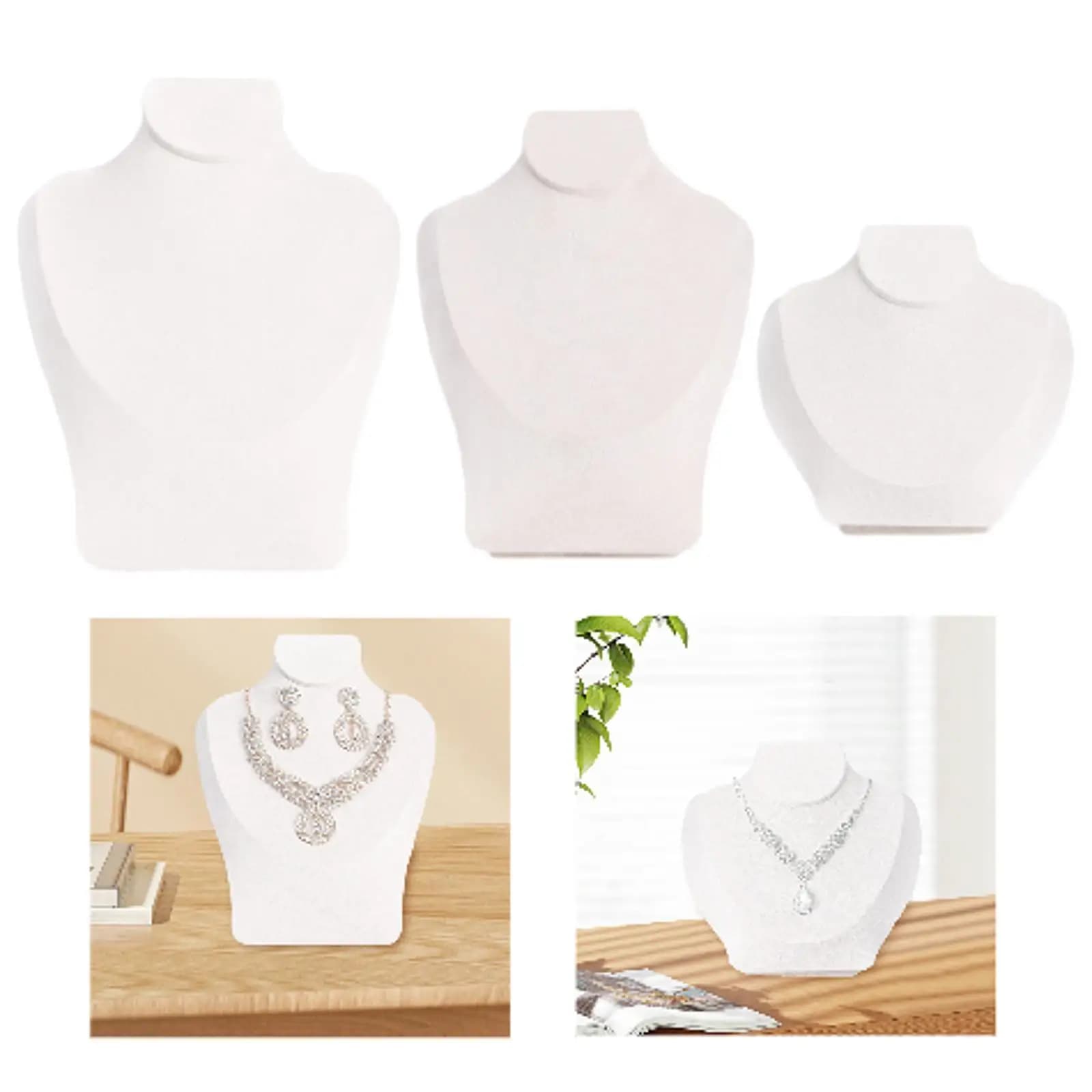 Necklace Display Stand Towers Rack Choker Velvet Jewelry Display Bust Stand for Dresser Personal Use Store Shelves Showcase