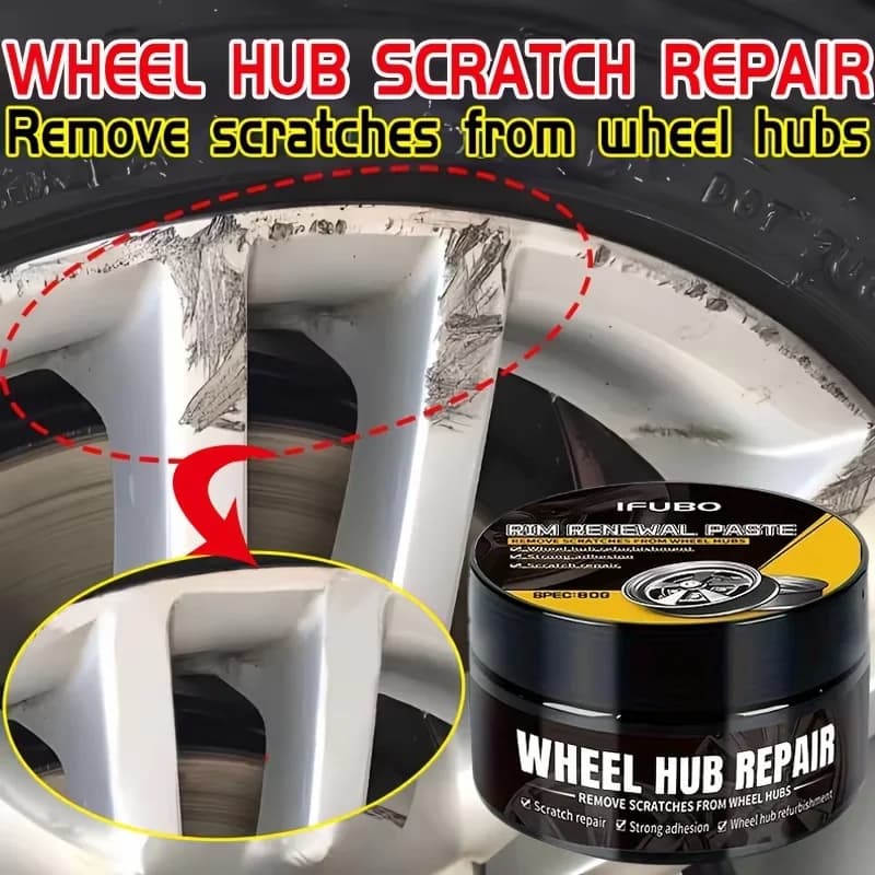 NEW Car Wheel Rim Scratch Refurbishment Paste, Tire Rim Scratch Paint Repair Paste - Black And White Silver Aluminum Alloy Rim