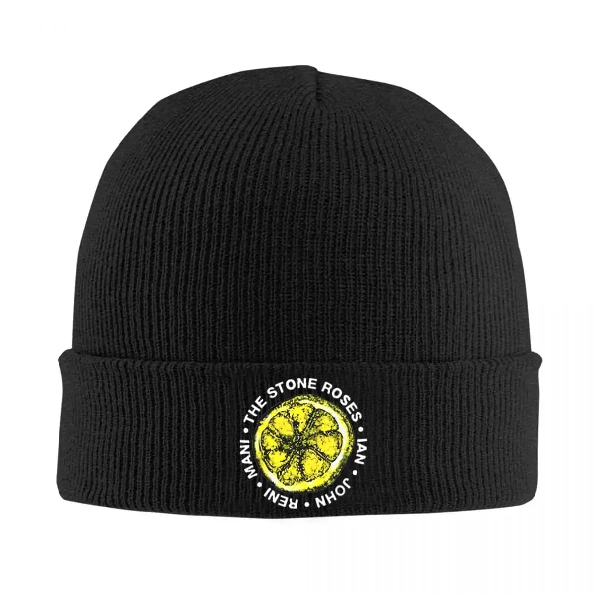 The Stone Roses Logo Knit Hat Beanie Winter Hats Warm Fashion Rock Band Music Caps for Men Women Gift