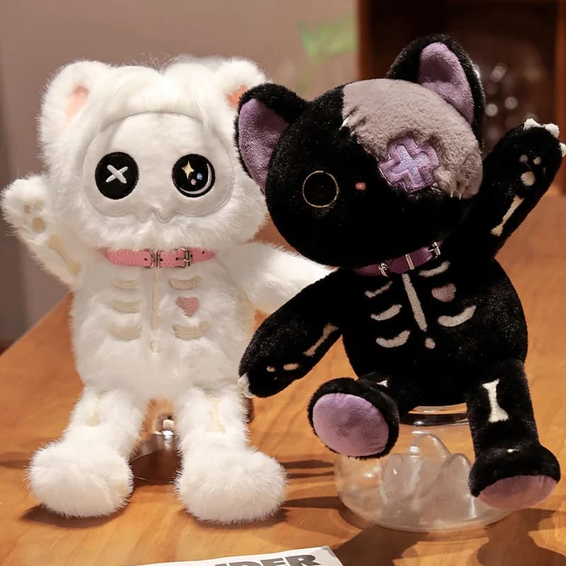 Skeleton Cat Plush Doll Creative Design Cute, Cute, Soft, Comfortable, Comfortable, Comfortable, Accompanying, Warm Home Decorat