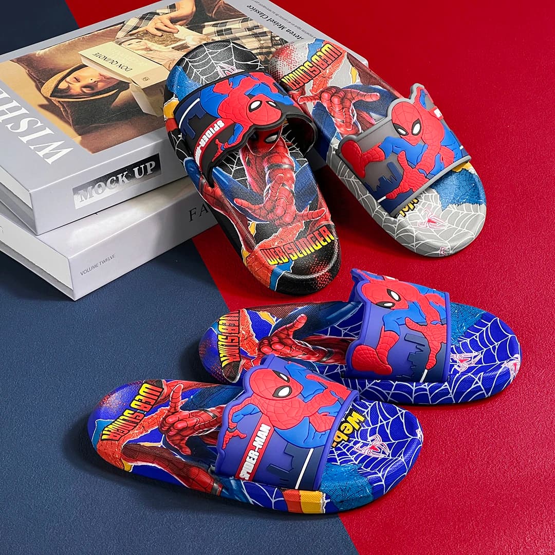 Cartoon Anime Children's Toddler Slippers Superhero Pattern Open Toe Sandals For Boys And Girls Slides