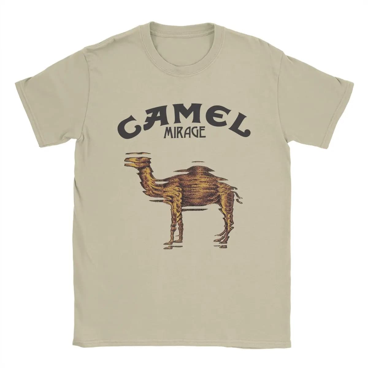 Camel Mirage Band T Shirt Men's Pure Cotton Novelty T-Shirts Crew Neck Tees Short Sleeve Tops 4XL 5XL