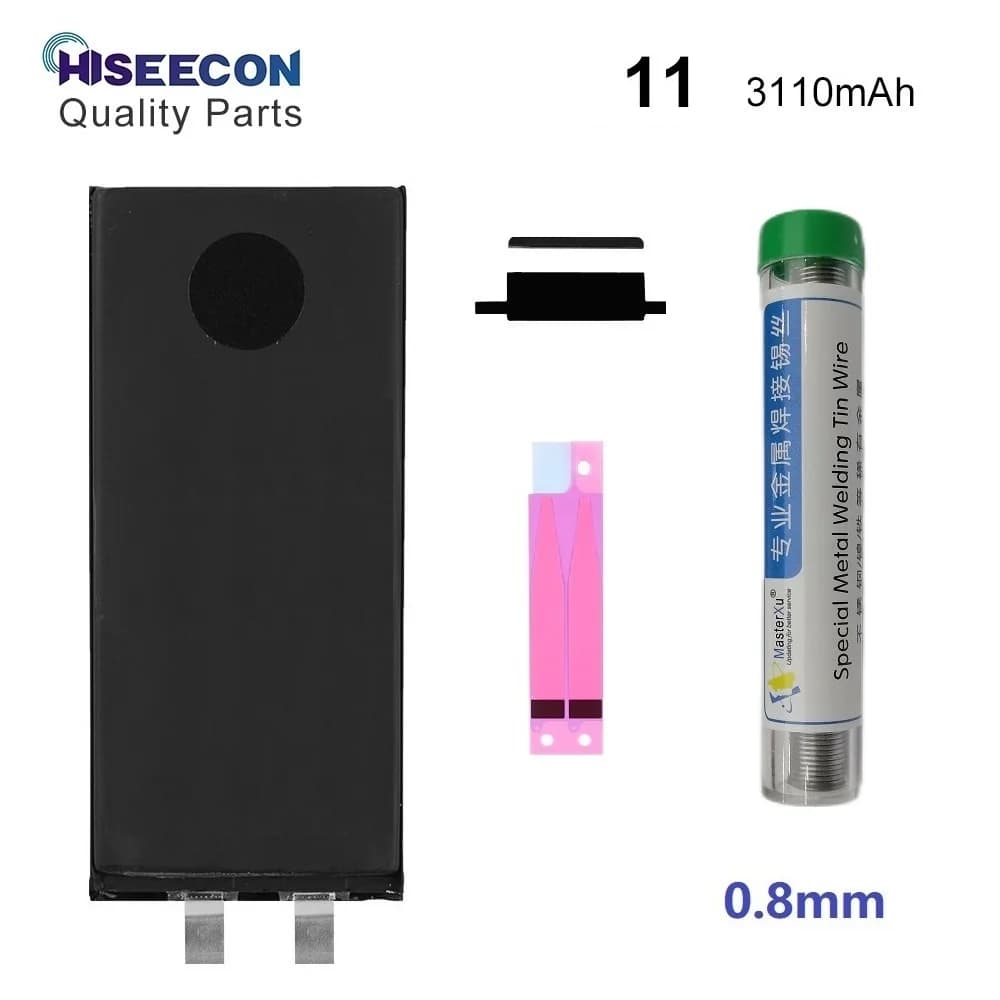 5pcs Hiseecon Original Battery Cell No Flex For iPhone 14 13 Pro 12 11 XR XS MAX Mini SE 2020 Phone Repair Cable OEM Qianli  JC