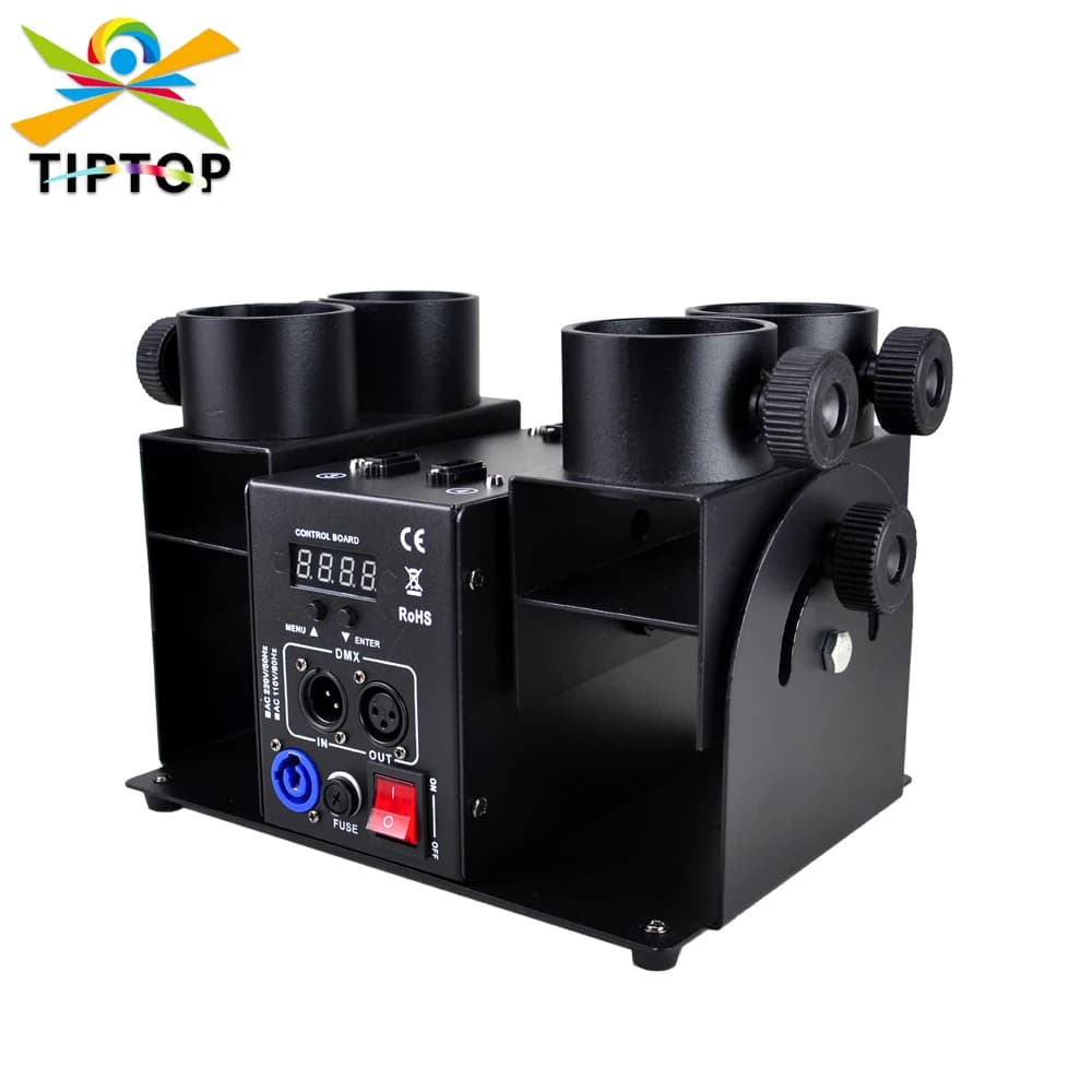 4 Head Remote Confetti Cannon DMX Control High Jet Distance Spray Angle Adjustable Power Electric Connector Fuse Trigger