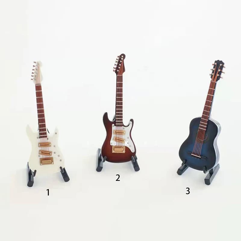 12CM Baby Photography Small Guitar Prop Newborn Posing Miniature Guitar Instrument Model Retro Studio Accessories Ornament