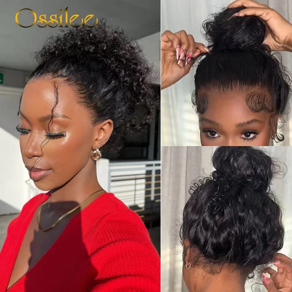 360 Lace Front Wig Human Hair Deep Wave Invisi Strap Snug Fit 360 Transparent HD Lace Frontal Wigs Pre Cut Lace Wig Ossilee