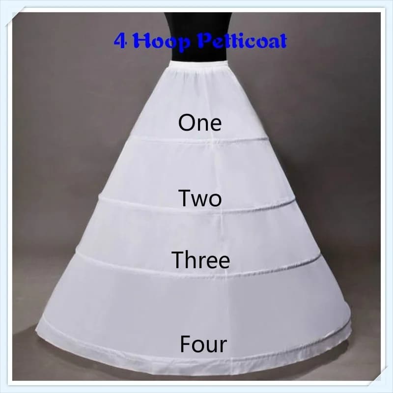 Wedding Petticoat Ball Gown Slips Crinoline 4 Hoop Petticoats for Wedding Dress Underskirt