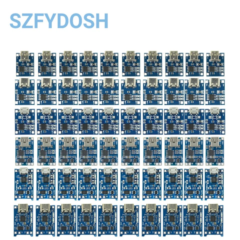 5/10PCS Type-c Micro Mini USB 5V 1A 18650 TP4056 Lithium Battery Charger Module Charging Board With Protection Dual Functions