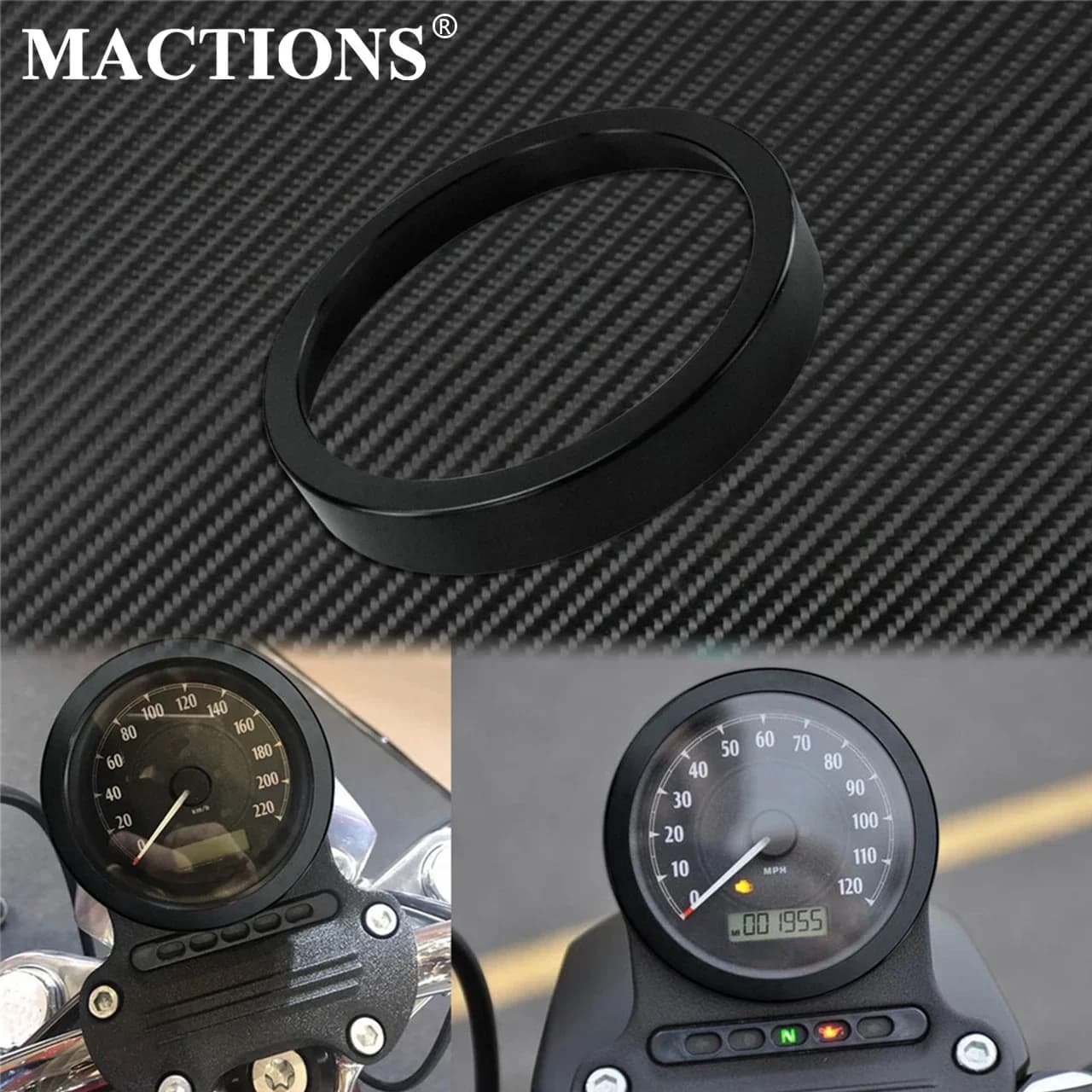 Motorcycle Speedometer Trim Bezel Trim Ring Aluminum For Harley Sportster XL883 1200 XR Iron Dyna Street Bob Low Rider