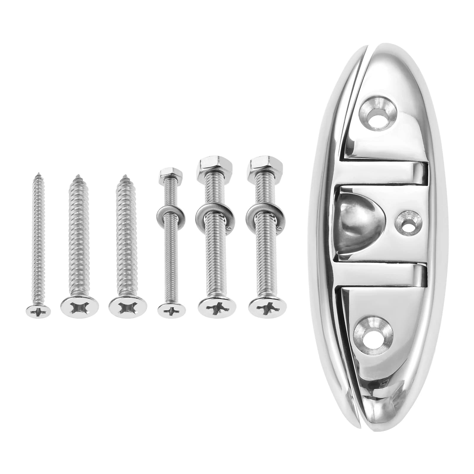 1PC Yacht Boat Dock Cleats Marine Grade Folding Cleats 316 Stainless Steel Polishing with Screws and Locking Nuts 127mm/5inch