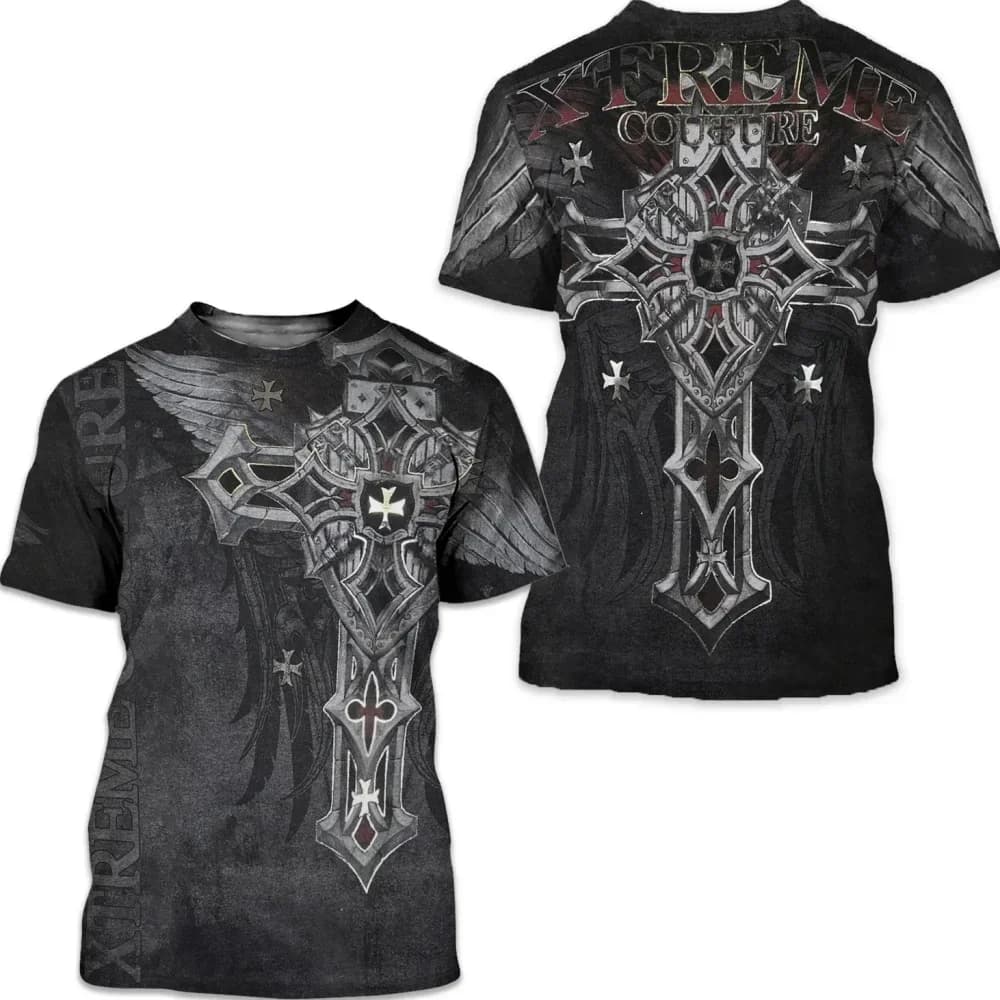 Archaic By Affliction Colisson 3d Print Men O-neck T Shirt For Man Clothing Casual Short Sleeve Summer Y2k Clothing Anime Tees