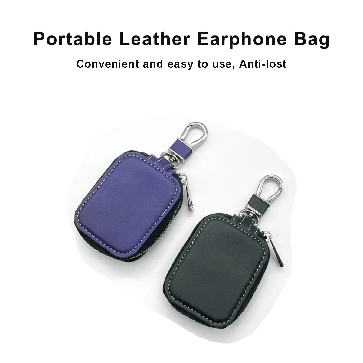 Universal Luxury Shockproof Zipper PU Leather Wireless Earphone Cover Case Fit for Airpods Earbuds Protection Sheath Classical