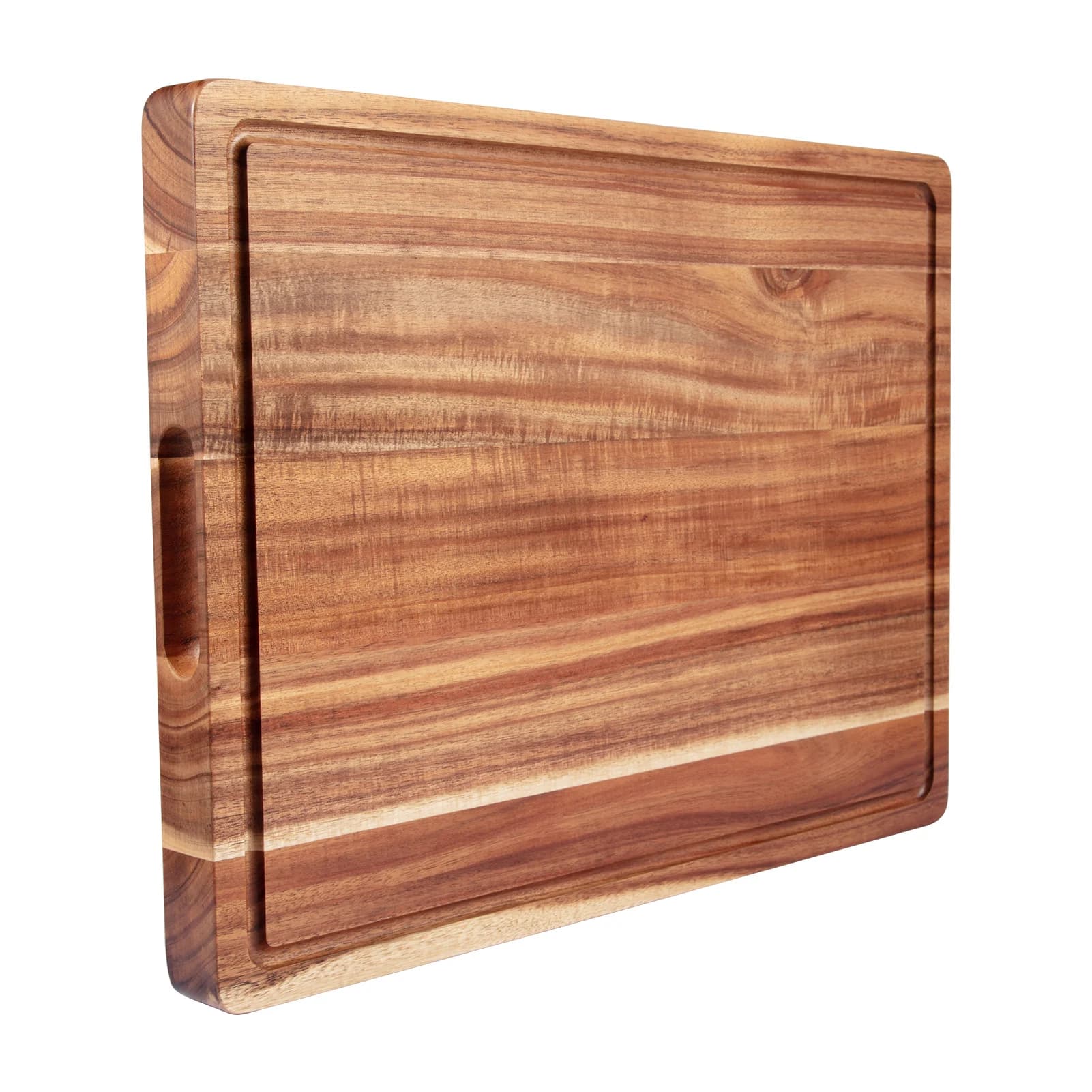Acacia Extra Large Wood Cutting Board ,Thick Butcher Block, Reversible Wooden Kitchen Block,Charcuterie Board, with Side Handles