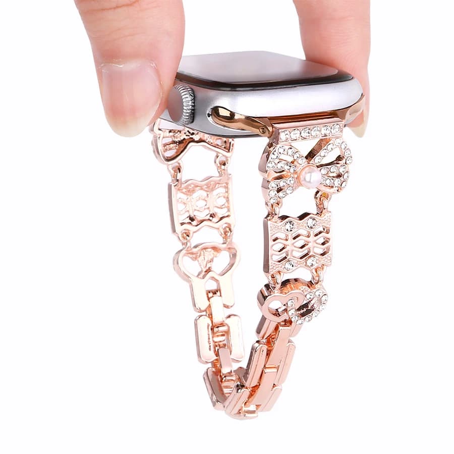 Watch Band For Women Series 9 8 7 SE 6 5 elegant Adjustable Metal Jewelry Bracelet For Apple Watch ultra 2 44mm 45mm 41mm Strap