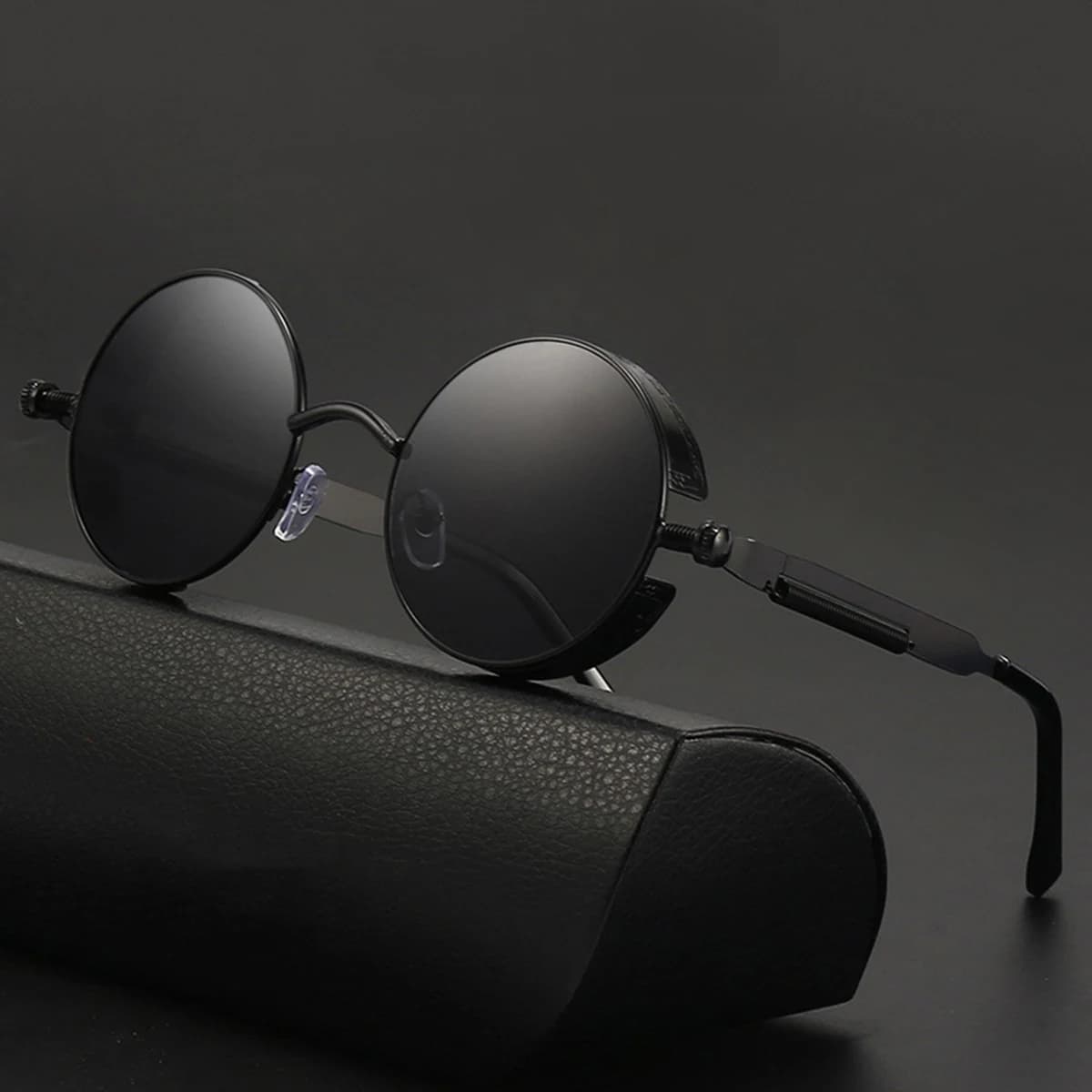 Retro Punk Sunglasses round Reflective Glasses Sunglasses for Men and Women