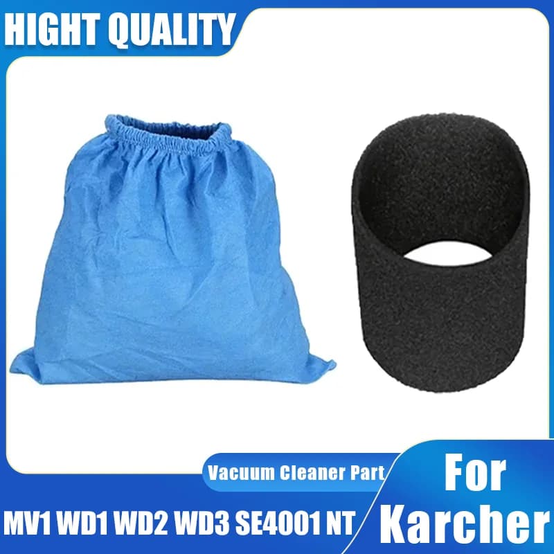 For Karcher MV1 WD1 WD2 WD3 NT Series Textile Filter Bag And Filter Elements, Vacuum Cleaner Filter Bag Parts Filter Replacement