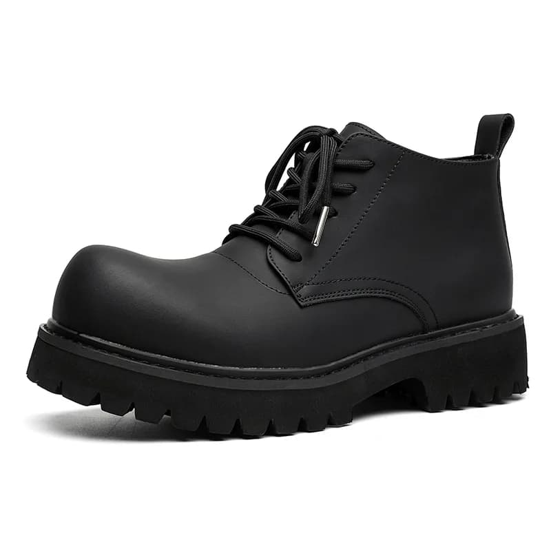 British Autumn Winter Thick-soled Ankel Boots Men's Business Casual Dress Shoes Fashion Black Designer Platform Shoes Male