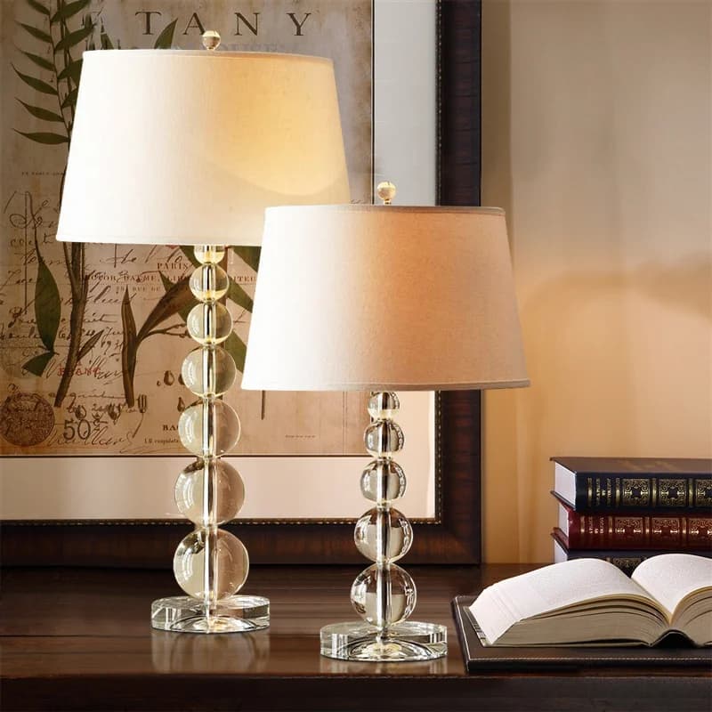 Nordic fabric table lamp Luxury glass ball table light for living room Bedroom beside art reading lamp With Switch Desk Lamp