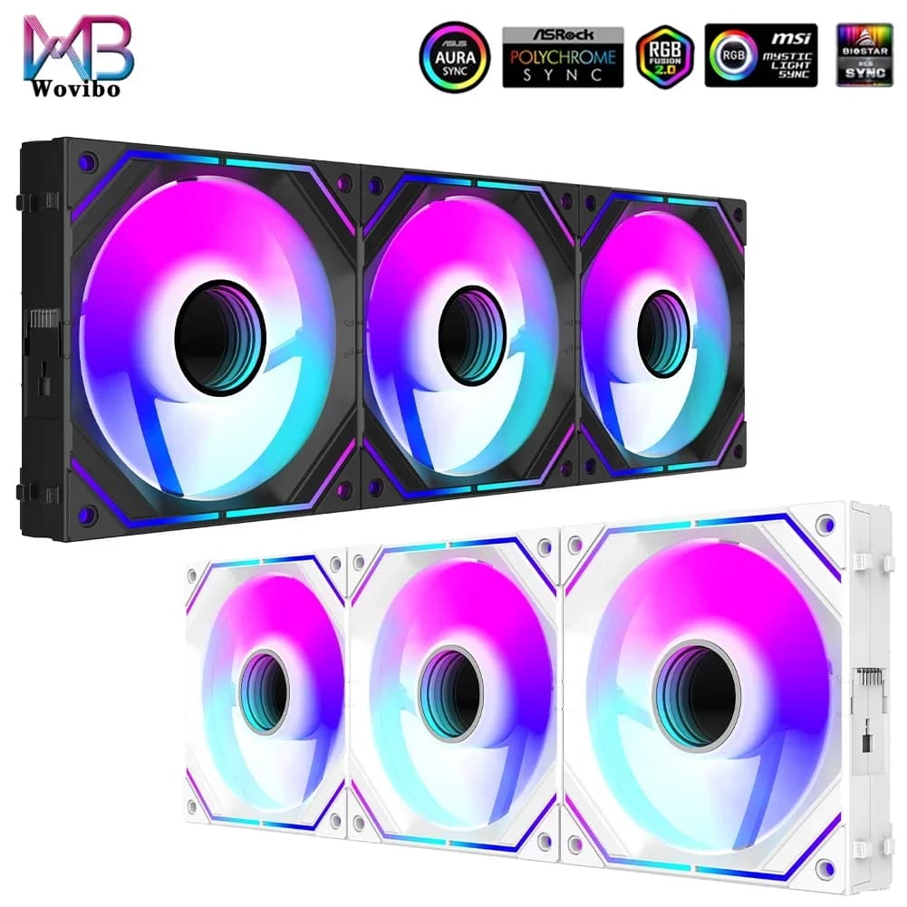 120mm Uni Fan Cooling Fans ARGB RGB Cooler PWM 4PIN Wireless Splicing 5V PC Computer Case Ventilador Infinity Mirror