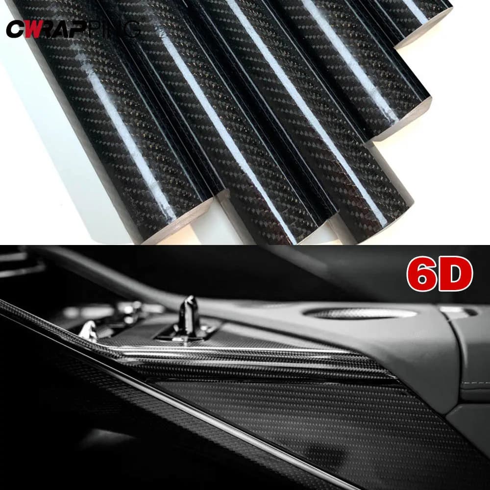 Car 6D Carbon Fiber Vinyl Foil Film Ultra Gloss Waterproof Decoration Film Auto Wrap Sticker for Laptop Phone Case Motorcycle