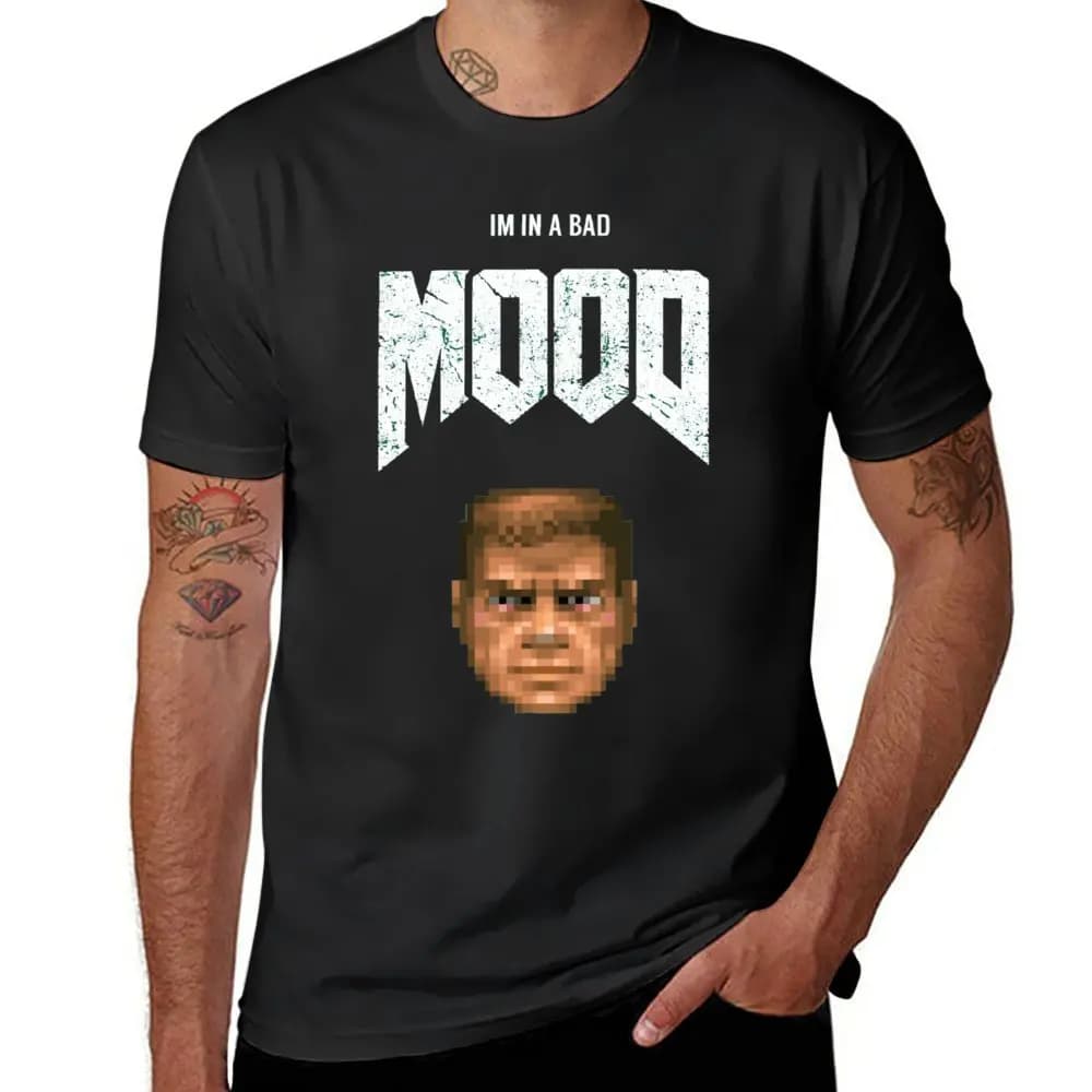 Bad MOOD Essential T-shirts Cute T-shirt Crewneck  Sports  Funny Novelty Leisure Eur Size