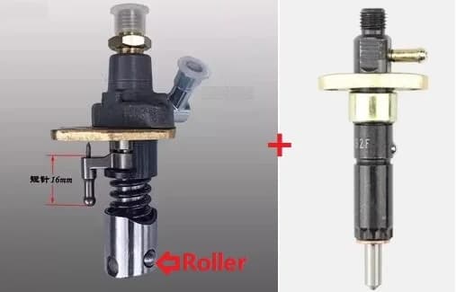 Free Shipping Roller 192F 192FA Injection Pump And Nozzle Together Nozzel Injector Pump Sell Suit For Kipor Kama Diesel Engine