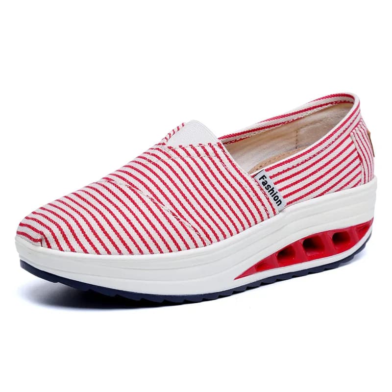 Spring Autumn 2025 New Women Shoes Canvas Flat Platform Shoes Woman Wedges Shallow Non-slip Fashion Casual Loafers Air Cushion