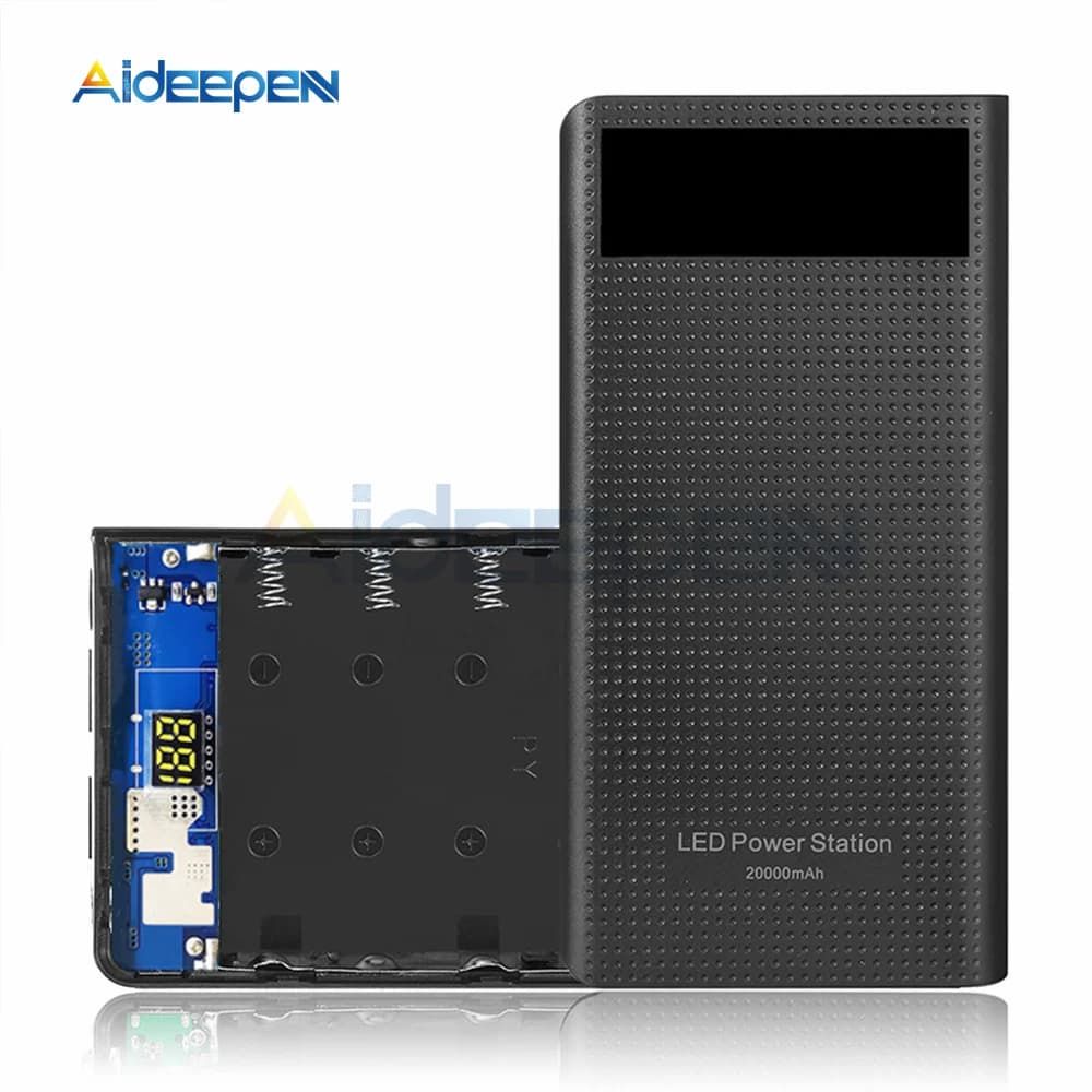 5V 2.1A Portable Slim 3 USB LED Light 7x 18650 Battery DIY Power Bank Box Holder Case For Mobile Phone Solderless Digital Module