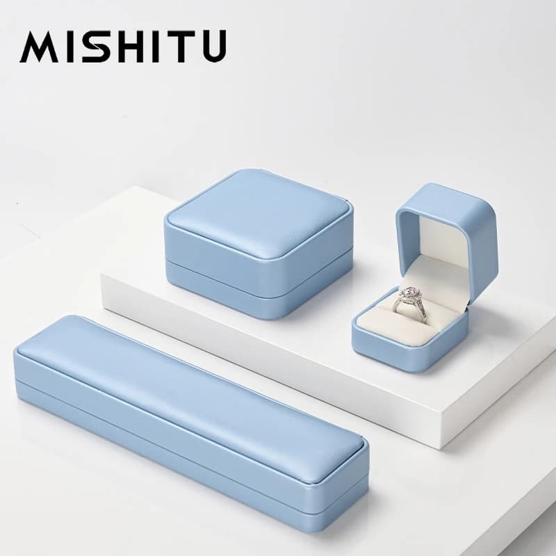 MISHITU Jewelry Box High-end PU Leather Ring Box Bracelet Pendant Earring Box Women Holiday Gift Jewelry Packaging Box Wholesale