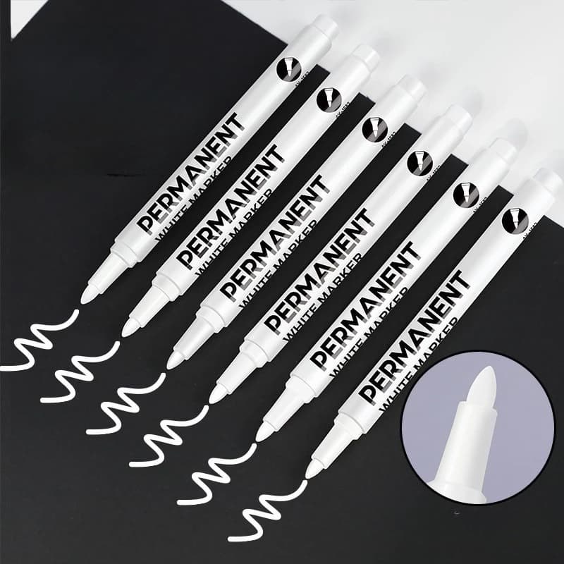 1/3/6Pcs White Marker Pens Acrylic Paint Pen for Rock Ceramic Glass Tire Metal Canvas Waterproof Painting White Marker