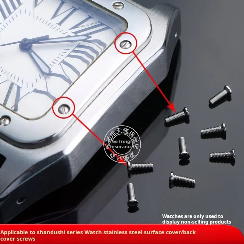Solid Stainless steel Screw For Cartier Santos 100 Men's women's watch screw face cover Bottom cover screw Bracelet accessories
