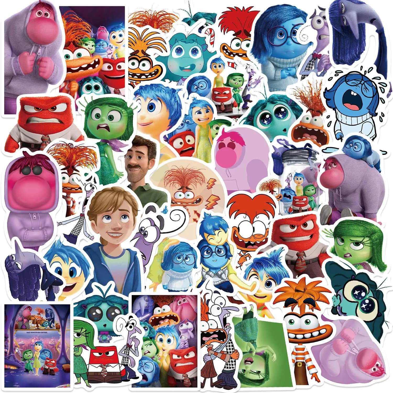 50pcs/Set Cartoon Inside Out 2 Sticker Decals Decoration DIY Phone Notebook Suitcase Laptop Fridge Kids Sticker Toy