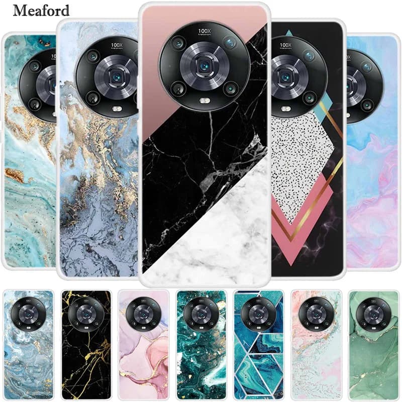 For Honor Magic4 Pro Case Marble Soft Silicone Back Cover Phone Case for Huawei Honor Magic 4 Pro Coque LGE-NX9 Protector Fundas